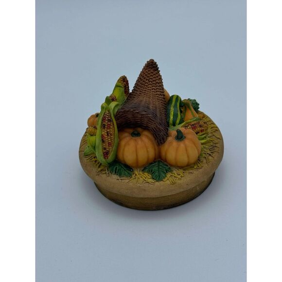 Our America Candle Top Topper Fall Thanksgiving Pumpkins Cornucopia Gourd Autumn - Picture 3 of 7